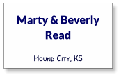 Marty & Beverly Read Mound City, KS