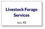 Livestock Forage Services Iola, KS