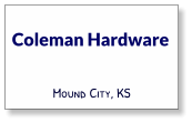 Coleman Hardware Mound City, KS