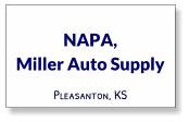 NAPA,  Miller Auto Supply Pleasanton, KS