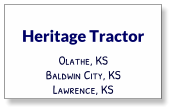 Heritage Tractor Olathe, KS Baldwin City, KS Lawrence, KS