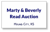 Marty & Beverly Read Auction Mound City, KS